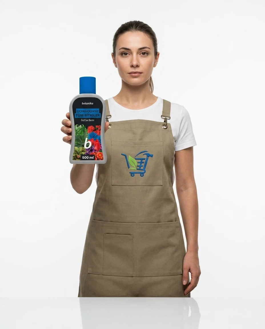Yapı Market Nalbur 500 ml mavi kapaklı gri şişede Botanika çiçekli ve çiçeksiz tüm bitkiler için özel sıvı besini.